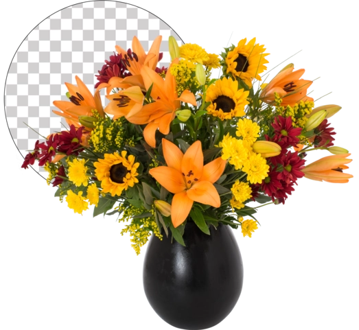 Bakgrundsborttagning - Blomma vas med blomma