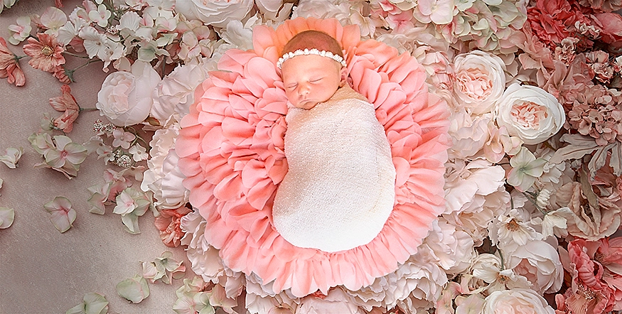 Pasgeboren babyfotobewerkingsservice - Color Clipping