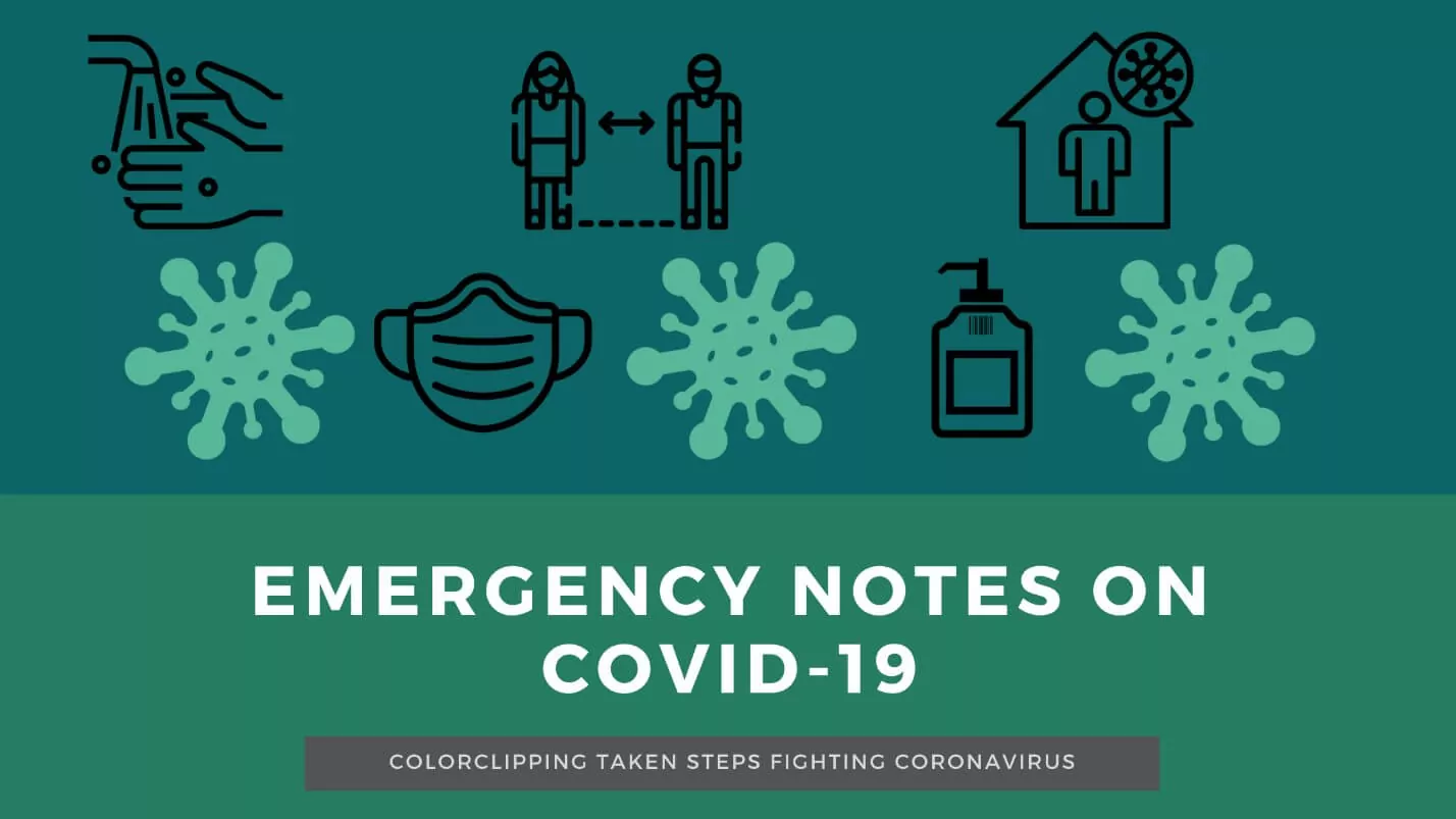 Notes d'urgence sur COVID-19: Color Clipping Image Principal