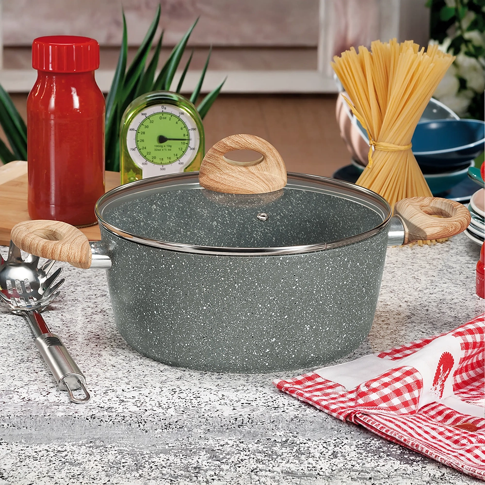 Produktfotoretusche für E-Commerce-Produkte: Kochtopf mit Steinoptik