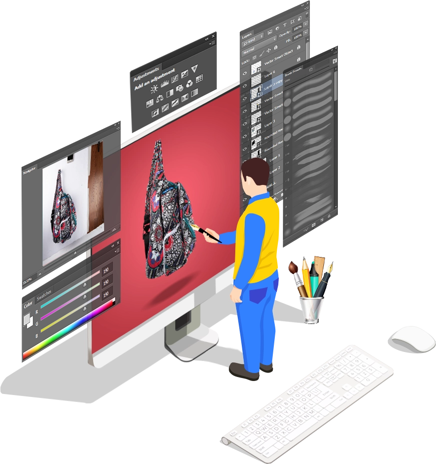 Product Photo Retoucing Process Illustration