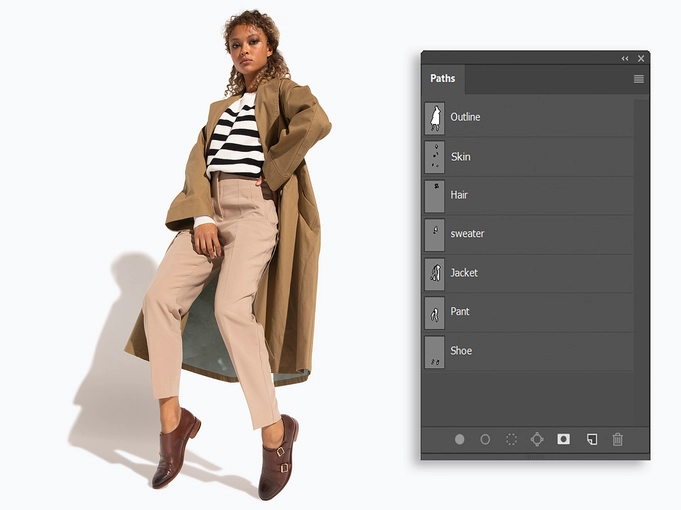 Multi clippping path applied on shoe image