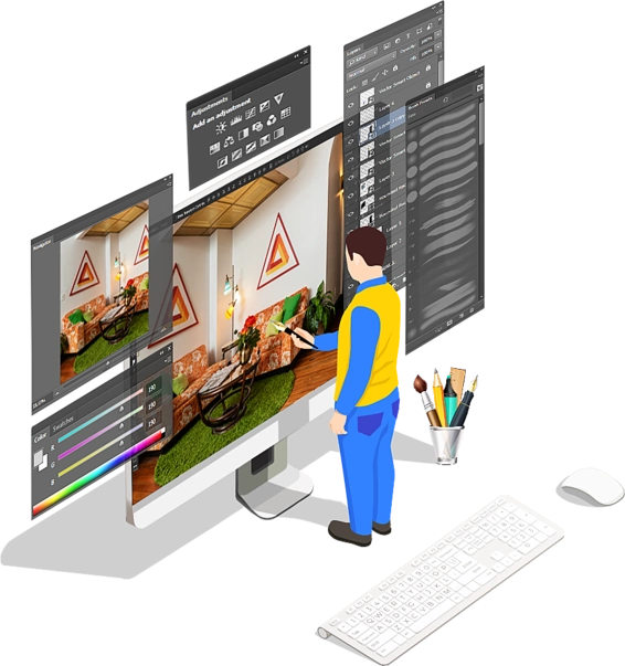Real Estate Photo Editing Sample Illustration