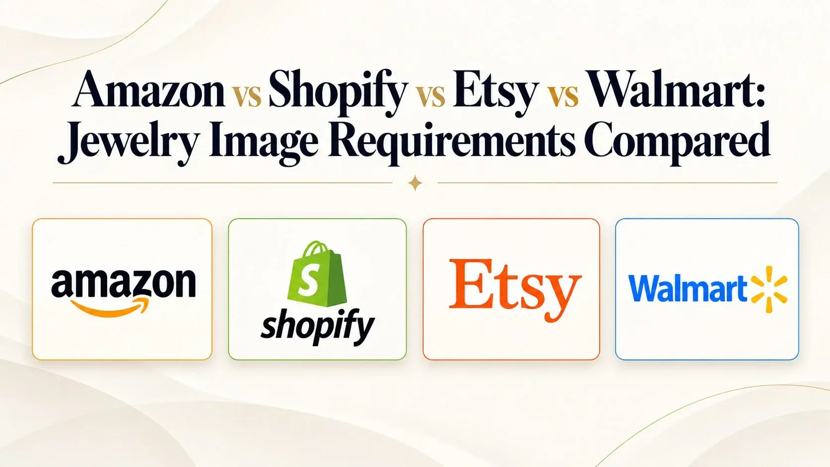 Amazon vs Shopify vs Etsy vs Walmart: Jewelry Image Requirements Compared (2026) Feature Image