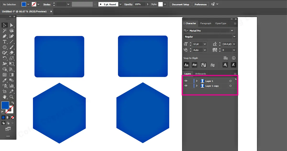 Dupliser et lag i Illustrator - Metode 1 - Trinn 3