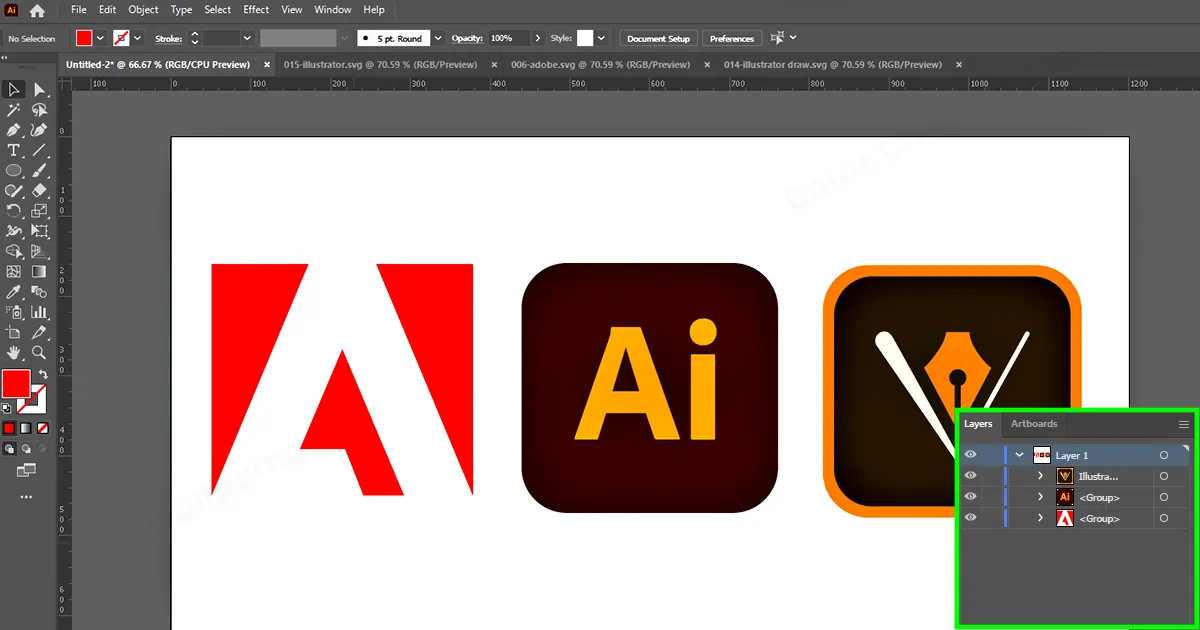 Afbeeldingen samenvoegen in Illustrator Stap 1