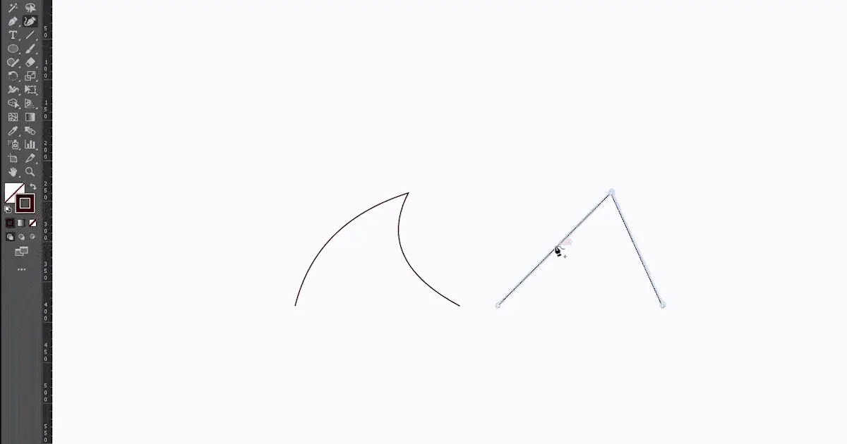 Как согнуть линию в Illustrator — метод 2