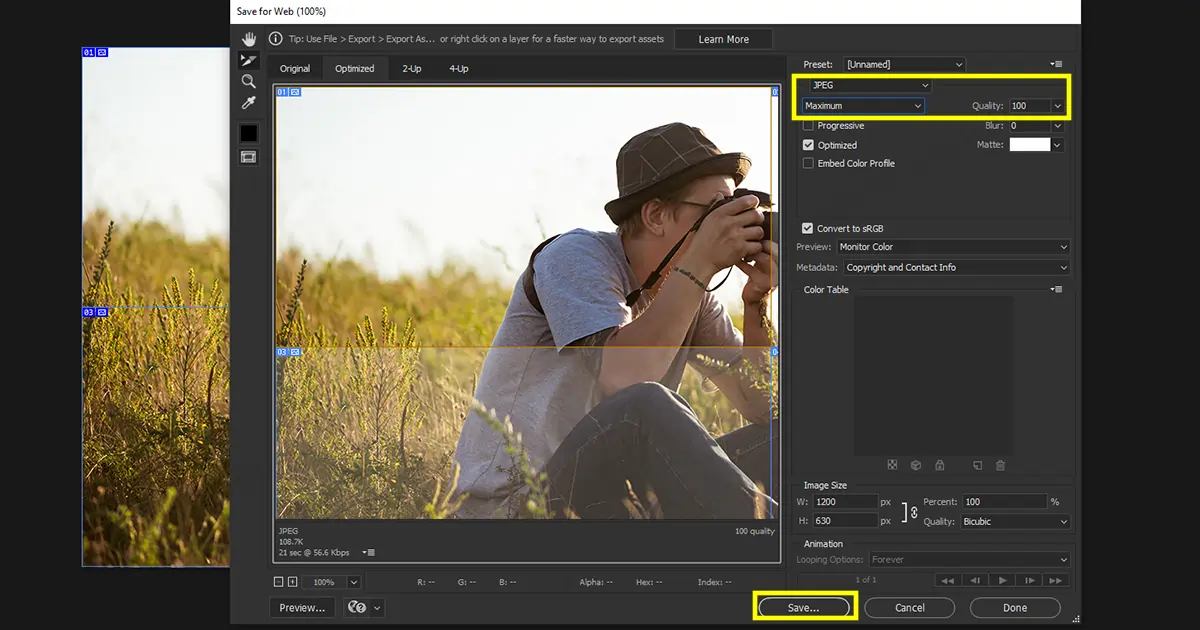 Export Slices in Photoshop step 7