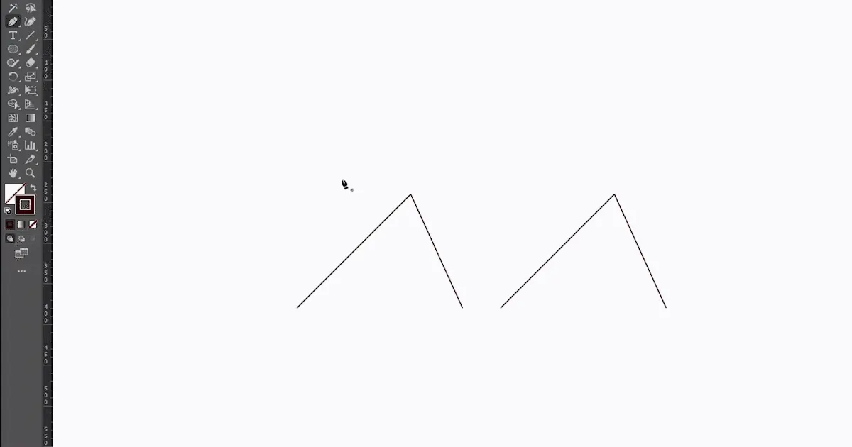 So biegen Sie eine Linie in Illustrator – Methode 1