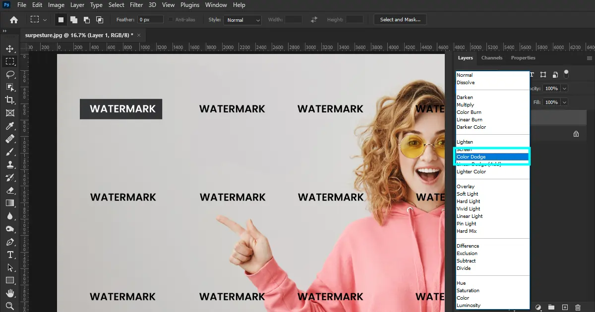 Remove Transparent Watermark in Photoshop -2