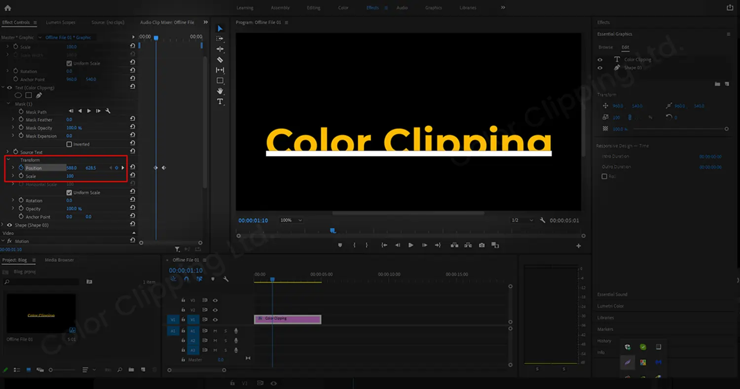 Maschera di animazione del testo in Premiere Pro -6