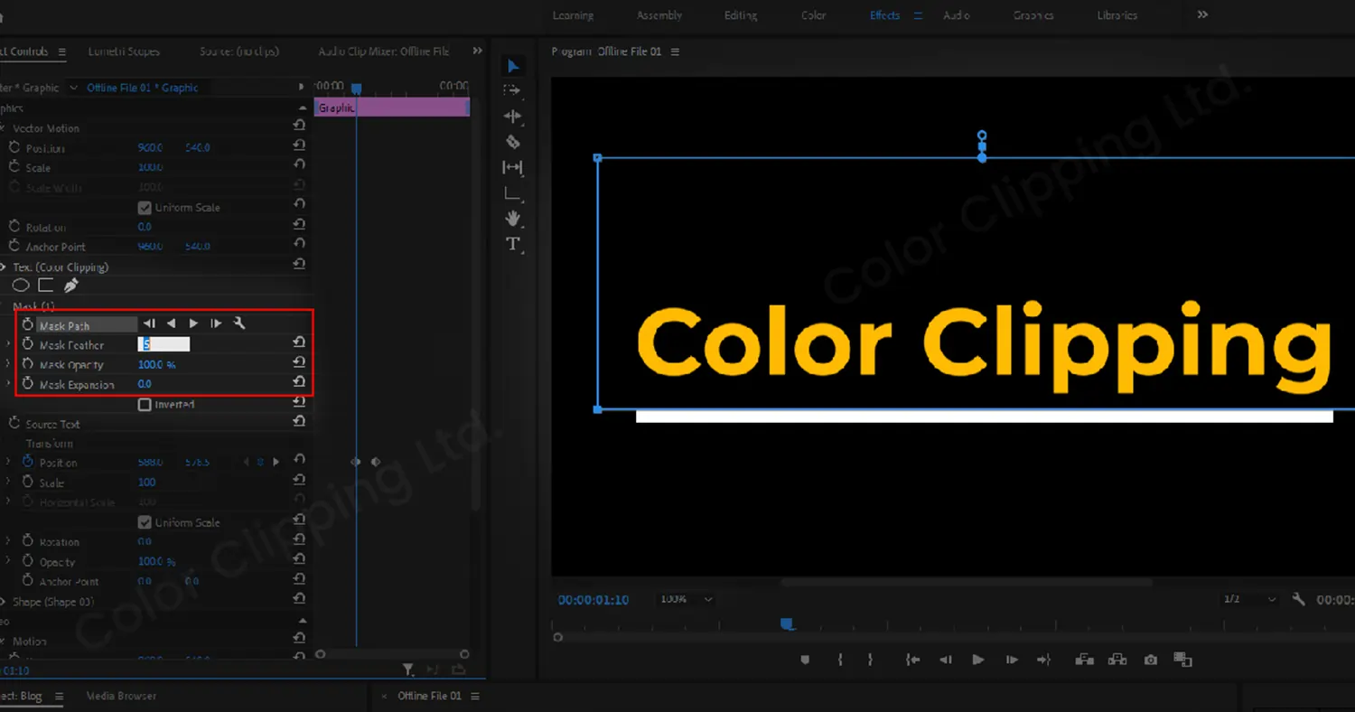 Text Animation Mask in Premiere Pro -7