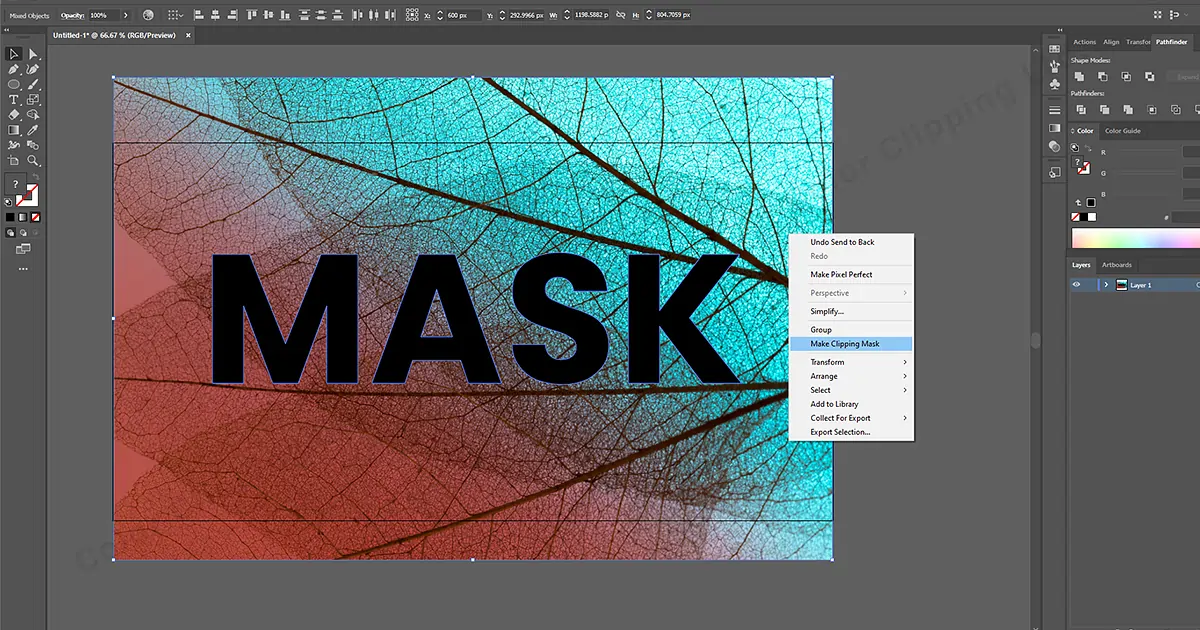 Máscara de recorte en Adobe Illustrator