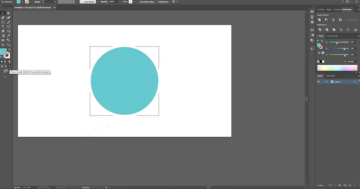 Zeichnen Sie innerhalb der Maskierung in Adobe Illustrator